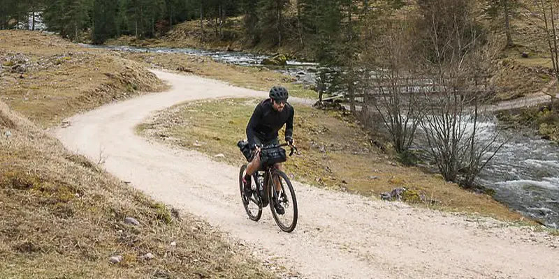 cube nuroad electric gravel bike on the trails